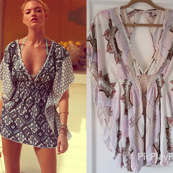 Victoria's Secret Other - VS Plunge Front Caftan Swimsuit Beach Cover Up
